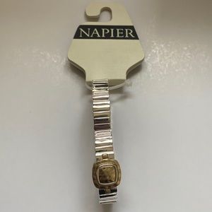 NWT Napier Silver and Gold Colored Stretch Bracelet Costume Jewelry